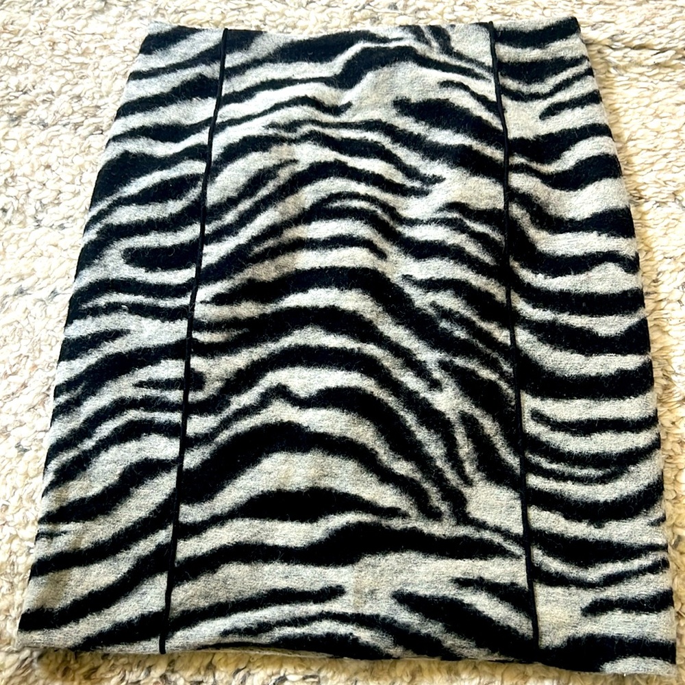 Ann Taylor Wool Zebra Print Pencil Skirt